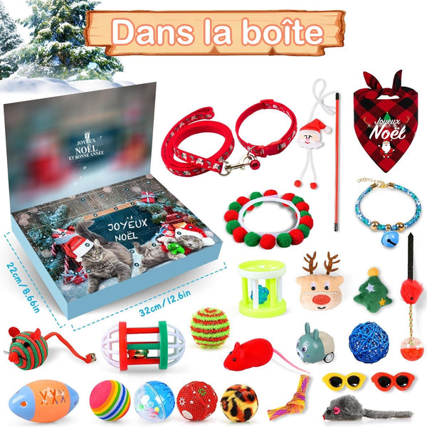 Calendrier de l'Avent pour chat – jouets et surprises quotidiennes