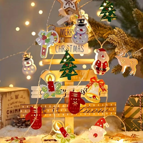 Guirlande lumineuse à piles – motifs de Noël