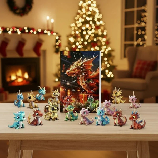 Calendrier de l'Avent Dragons – 24 pendentifs colorés