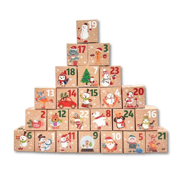 Calendrier de l'Avent à monter soi-même – 24 boîtes en carton