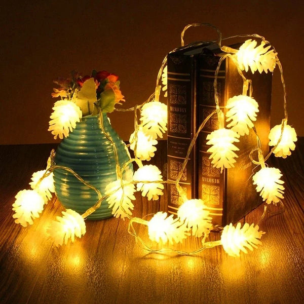 Lampe pomme de pin LED – 8 modes d'éclairage, sur piles