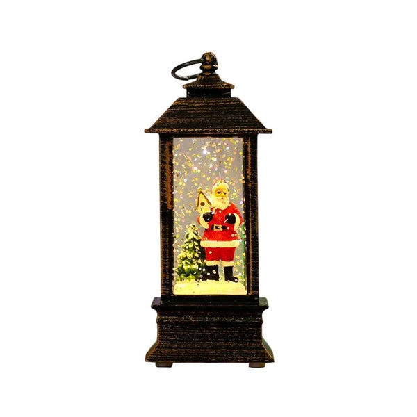 Petite lanterne lumineuse de Noël – scène festive, piles incluses