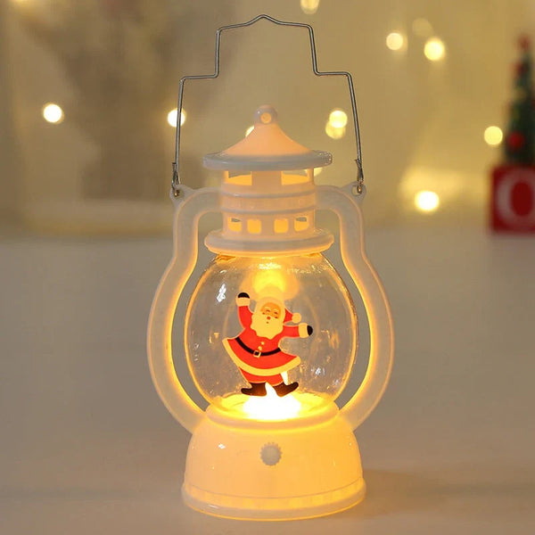 Lanterne de Noël LED à piles – Père Noël, bonhomme ou sapin