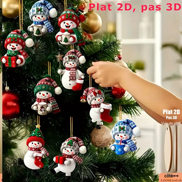 Ornements bonhommes de neige – lot de 15 modèles