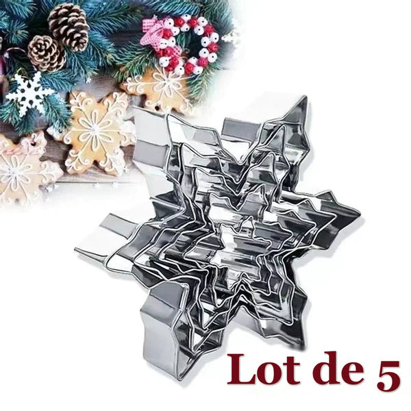 Emporte-pièces flocons de neige – lot de 5 en inox
