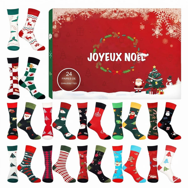 Calendrier de l'Avent Chaussettes 2026 – 24 paires de Noël