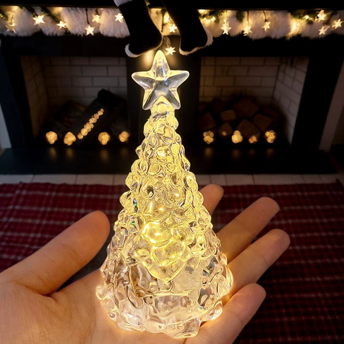 Mini sapin LED lumineux – veilleuse de Noël 10,5 cm