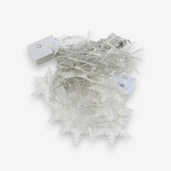 Rideau lumineux flocons de neige LED – Blanc chaud