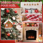 Ornements de Noël en bois brut à peindre – lot de 6