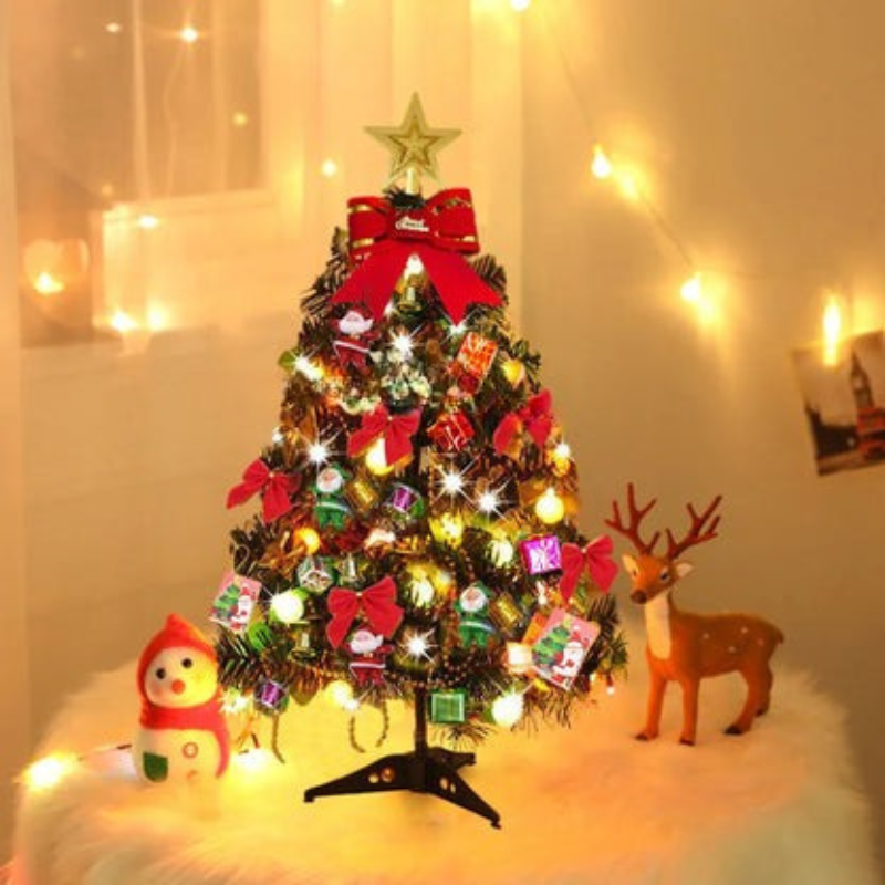 Mini sapin de Noël lumineux décoré – 50 ou 60 cm