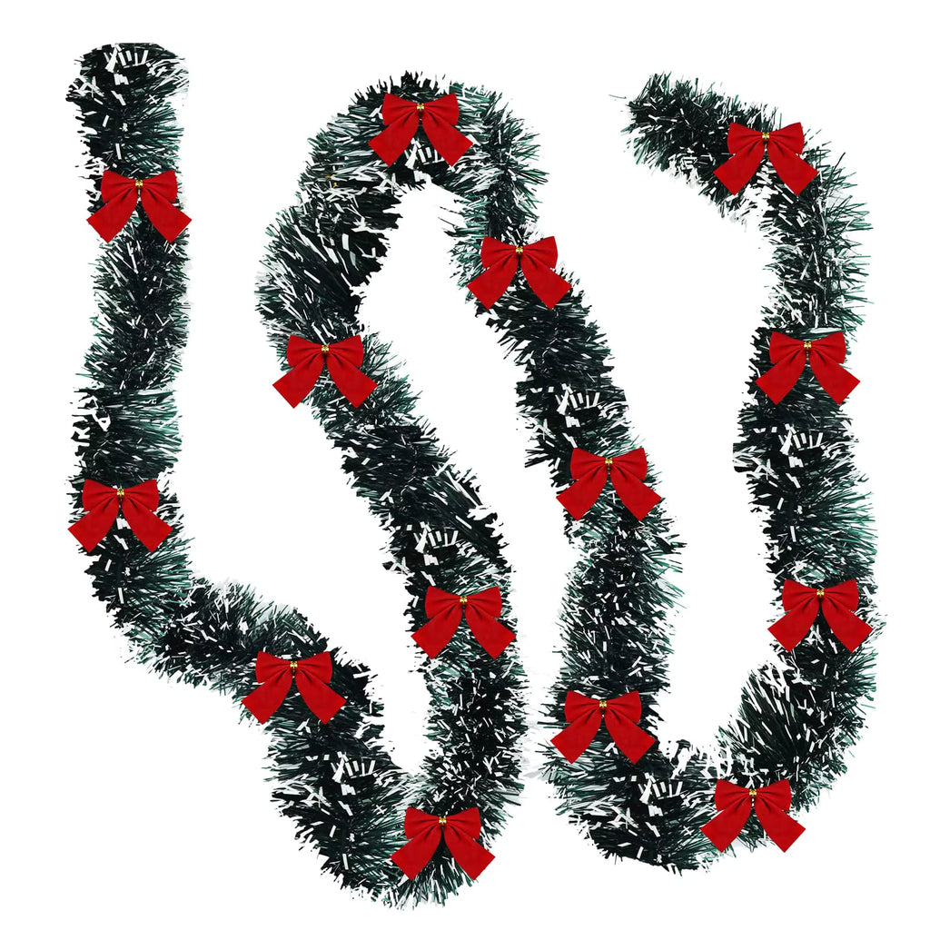 Guirlande de Noël en lamelles rouges – avec nœuds