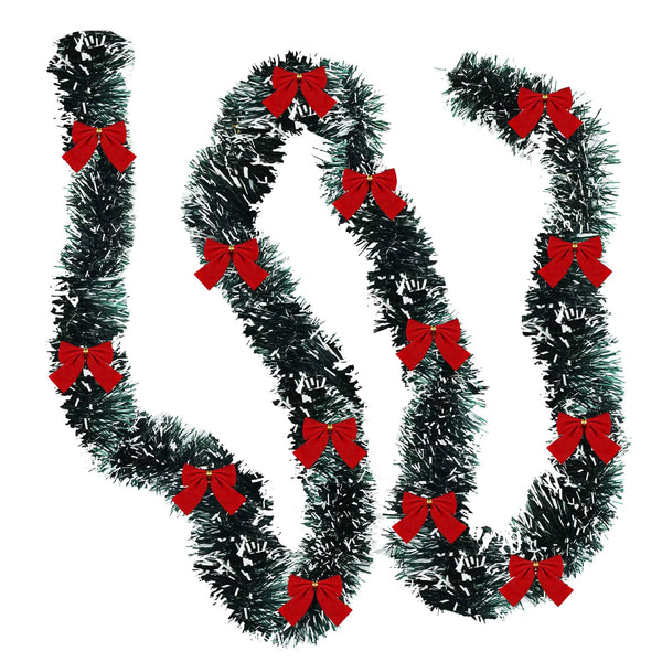 Guirlande de Noël en lamelles rouges – avec nœuds