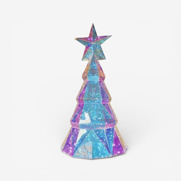 Sapin lumineux LED irisé avec étoile – Déco de table