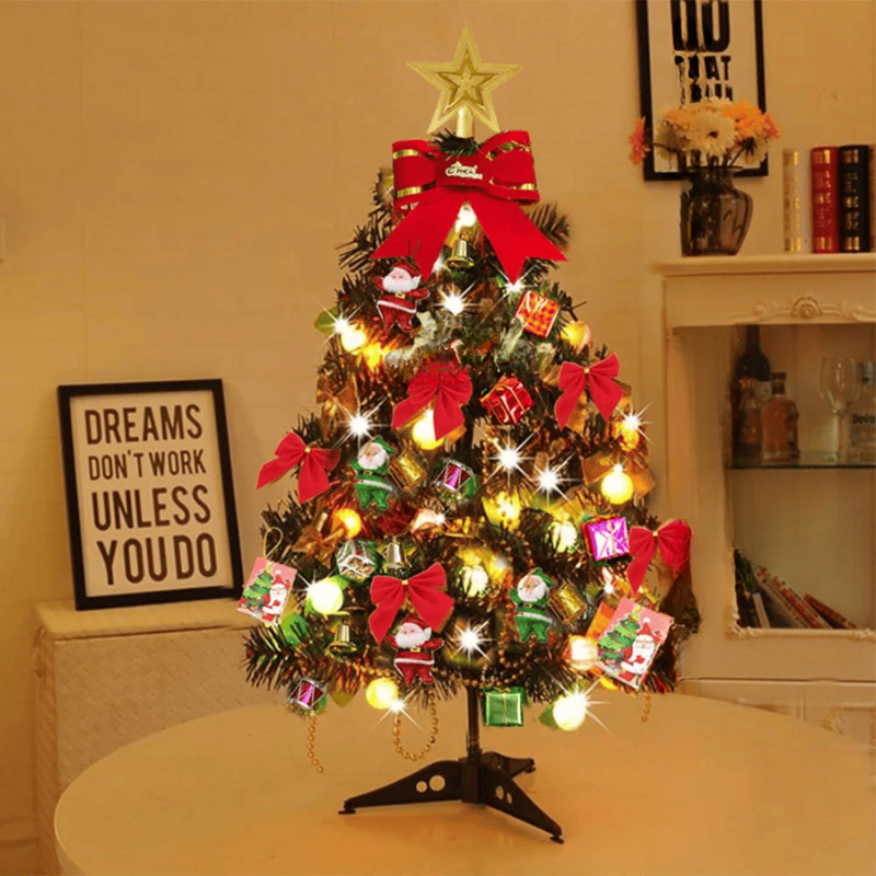 Mini sapin de Noël lumineux décoré – 50 ou 60 cm