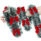 Guirlande de Noël en lamelles rouges – avec nœuds