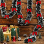 Guirlande de Noël en lamelles rouges – avec nœuds