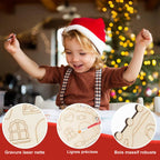 Ornements de Noël en bois brut à peindre – lot de 6