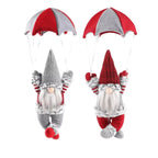 Père Noël parachutiste en peluche – suspension de sapin