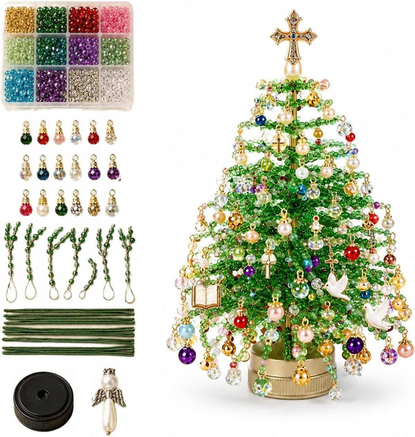 Kit perles sapin de Noël à créer – env. 20 × 13 cm