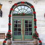 Guirlande de Noël en lamelles rouges – avec nœuds