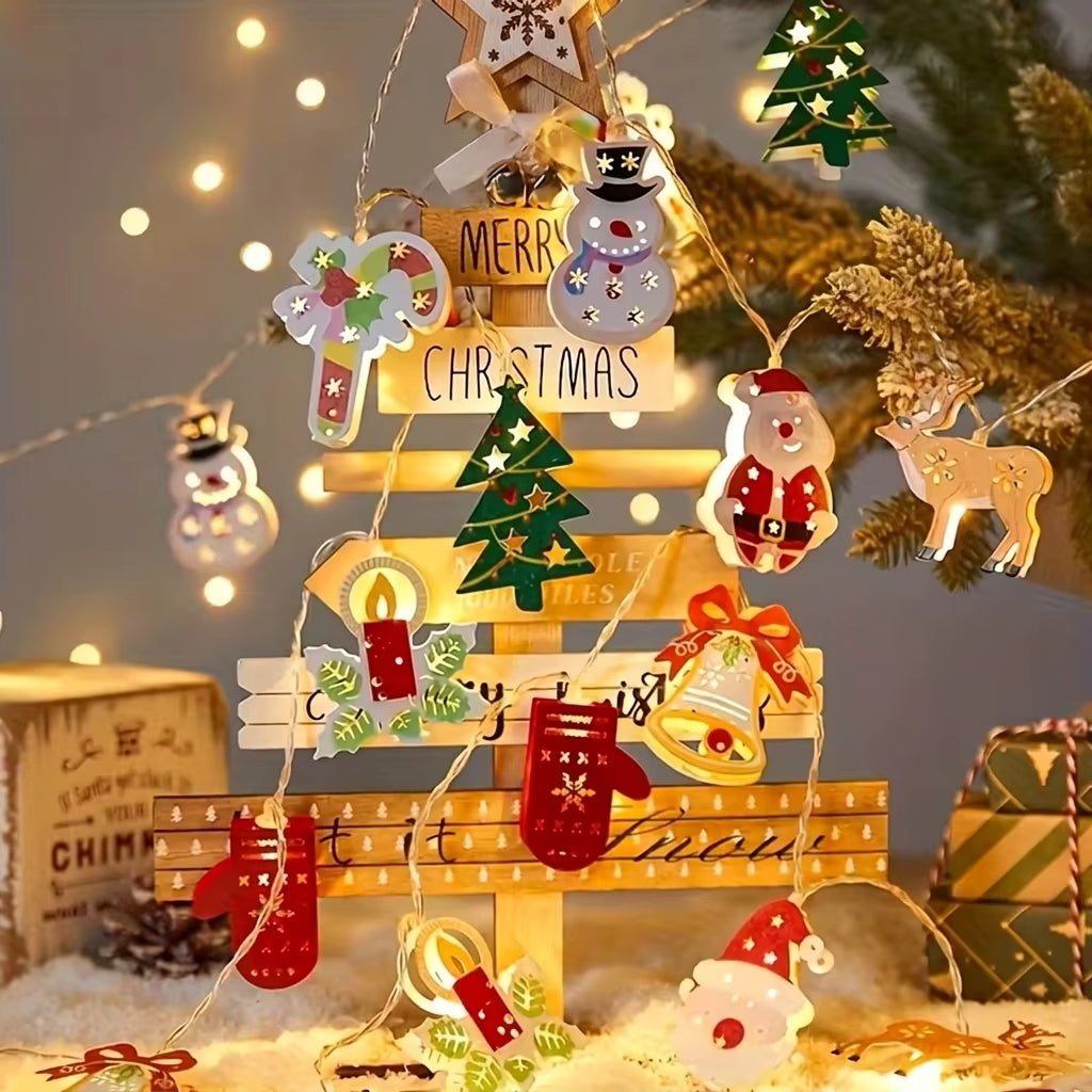 Guirlande lumineuse à piles – motifs de Noël