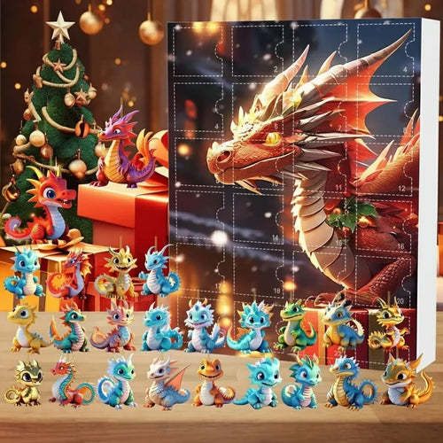 Calendrier de l'Avent Dragons – 24 pendentifs colorés