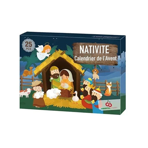 Calendrier de l'Avent crèche – 24 figurines miniatures en résine
