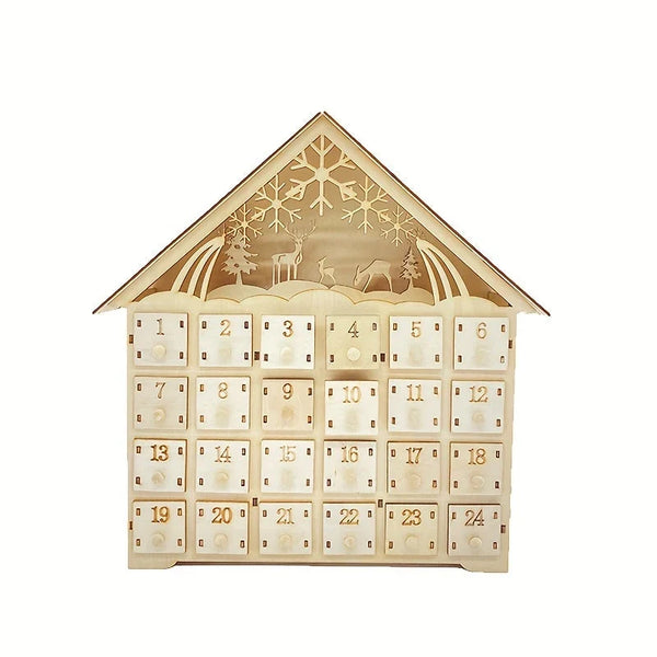 Calendrier de l'Avent maison en bois – découpes et LED