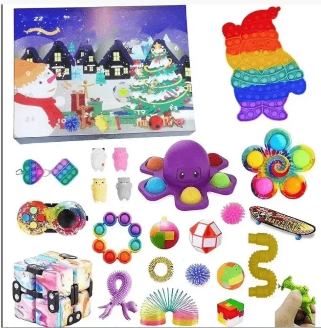 Calendrier de l'Avent enfant – jouets sensoriels anti-stress