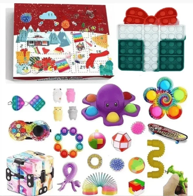 Calendrier de l'Avent enfant – jouets sensoriels anti-stress