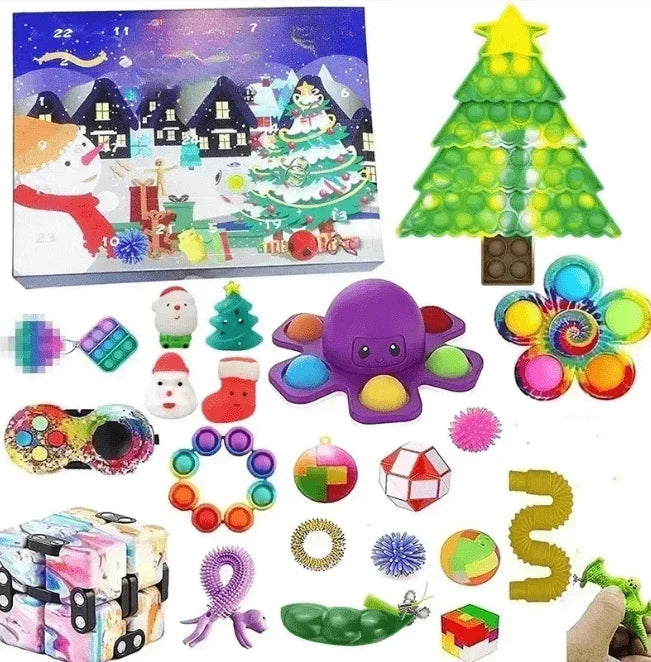 Calendrier de l'Avent enfant – jouets sensoriels anti-stress