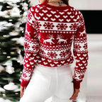 Pull de Noël femme – Maille douce rouge ou blanc