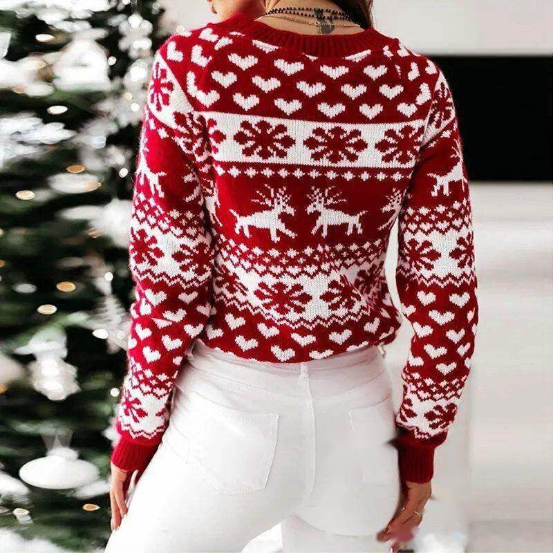Pull de Noël femme – Maille douce rouge ou blanc