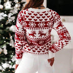 Pull de Noël femme – Maille douce rouge ou blanc
