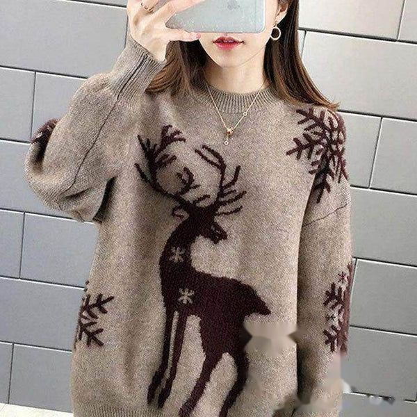 Pull de Noël femme motif renne – Du S au XXL