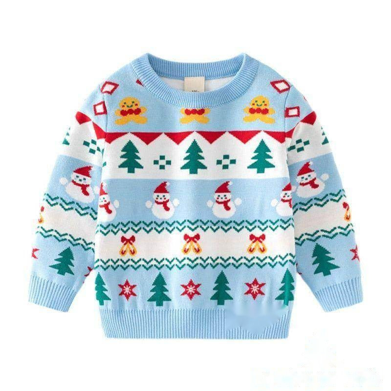 Pull de Noël enfant bleu ou rose – Tenue de fête