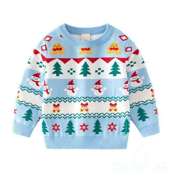 Pull de Noël enfant bleu ou rose – Tenue de fête
