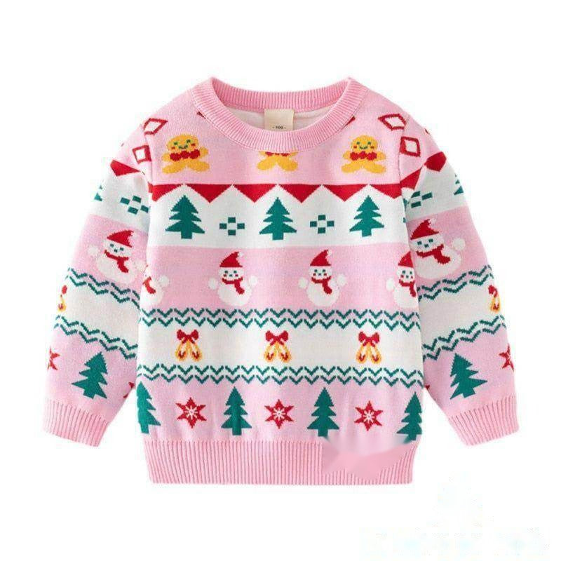 Pull de Noël enfant bleu ou rose – Tenue de fête