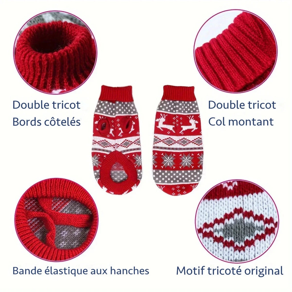 Pull de Noël pour chien en maille – tailles S à XL