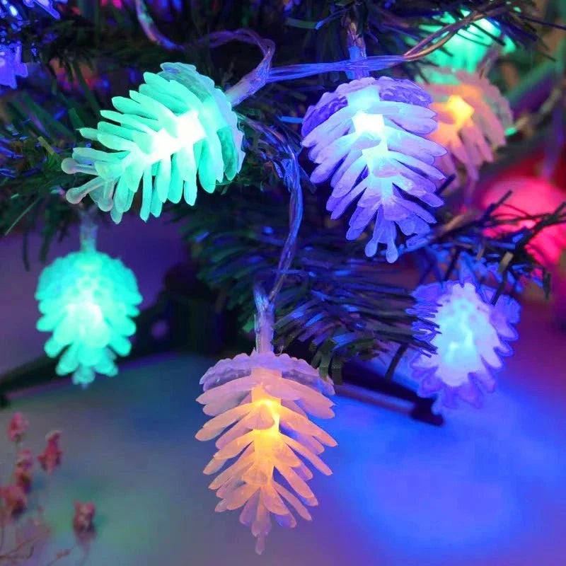 Lampe pomme de pin LED – 8 modes d'éclairage, sur piles