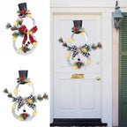 Couronne bonhomme de neige lumineuse – LED sur piles, 40 x 21 cm