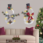 Couronne bonhomme de neige lumineuse – LED sur piles, 40 x 21 cm