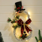 Couronne bonhomme de neige lumineuse – LED sur piles, 40 x 21 cm