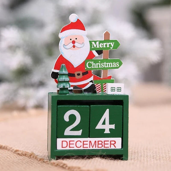 Calendrier de l'Avent mini en bois – compte à rebours 14 × 7 cm