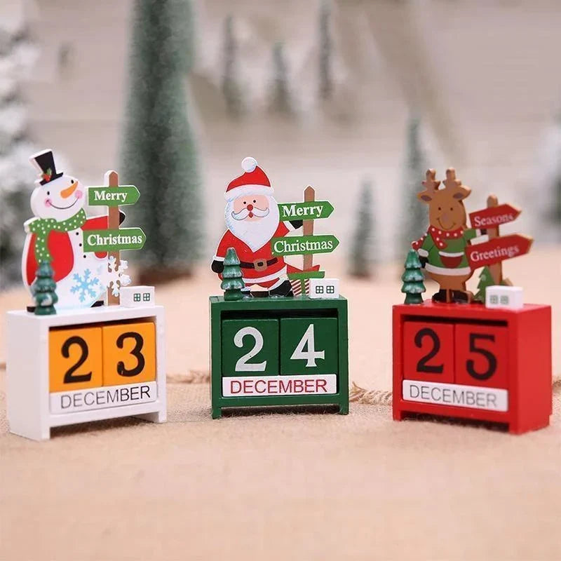 Calendrier de l'Avent mini en bois – compte à rebours 14 × 7 cm