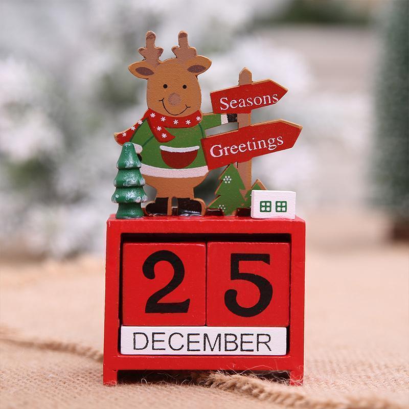 Calendrier de l'Avent mini en bois – compte à rebours 14 × 7 cm