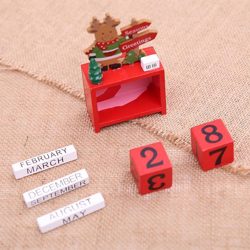 Calendrier de l'Avent mini en bois – compte à rebours 14 × 7 cm