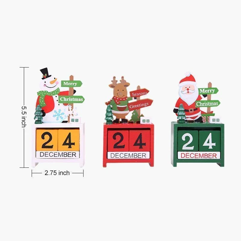Calendrier de l'Avent mini en bois – compte à rebours 14 × 7 cm