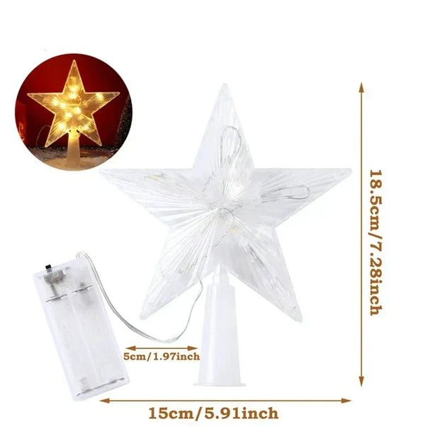 Cimier de sapin lumineux LED – fonctionne sur piles