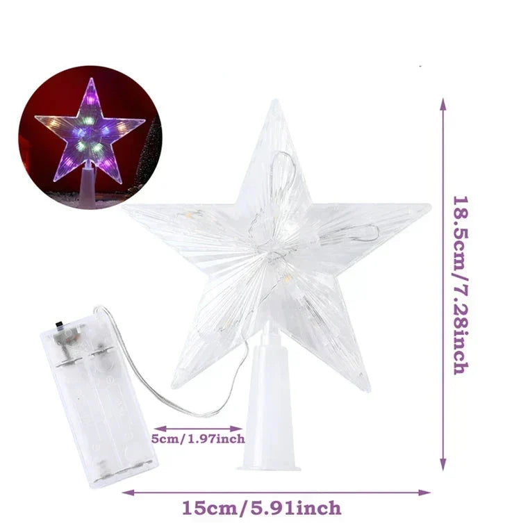 Cimier de sapin lumineux LED – fonctionne sur piles